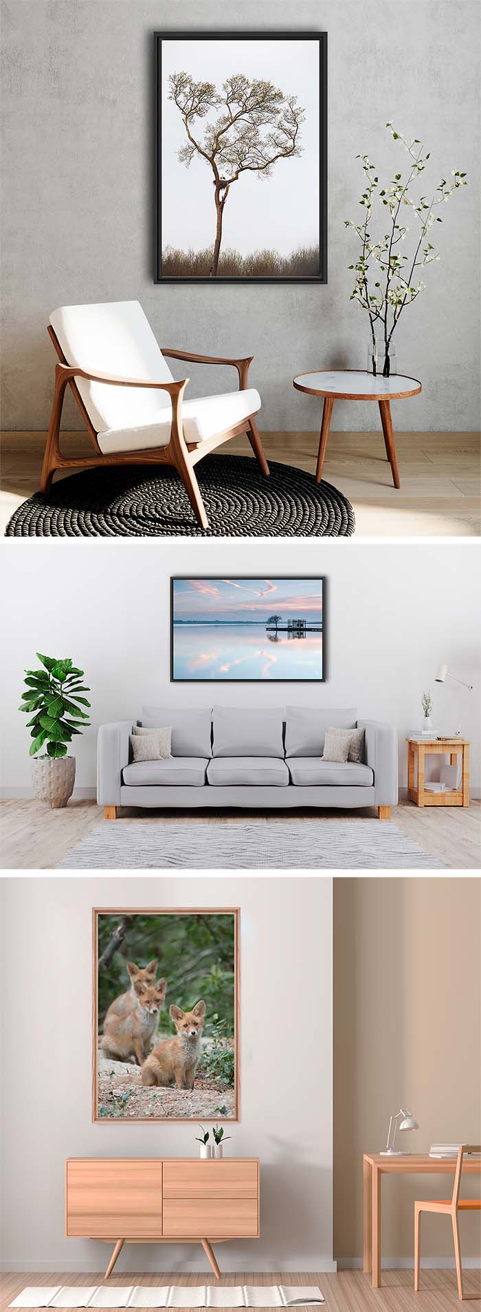 Exemple de réalisations de mes tableaux en décoration murale